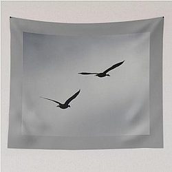 Two Canada Geese in Flight Tapestry