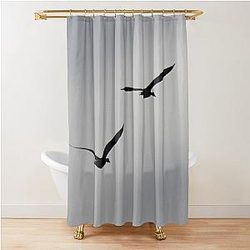 Two Canada Geese in Flight Shower Curtain