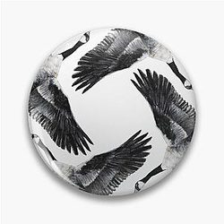 Goose Print - Black Geese Hunting Pattern Pin
