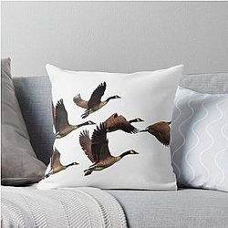 Flying Canadian Geese Throw Pillow 

 corrected title: 
 Flying Canadian Geese Pillow