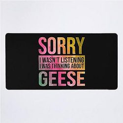 Goose Funny Thinking About Geese in Watercolor Mat