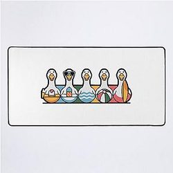 Row of Summer Geese Desk Mat
