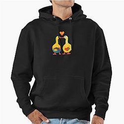 Kissing Geese Graphic Hoodie