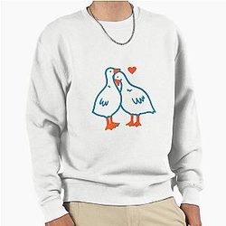 Cute Kissing Geese Adorable Love Birds Graphic Hoodie