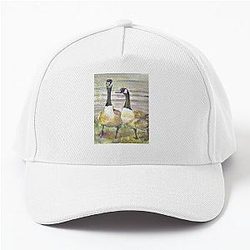 Geese couple enjoying their environs in a Baseball Cap