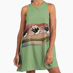Canada Geese flying A-Line Dress