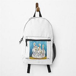 White geese embroidery patriotic geese day Backpack