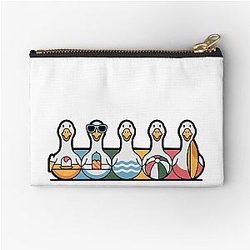 Row of Summer Geese Zipper Pouch