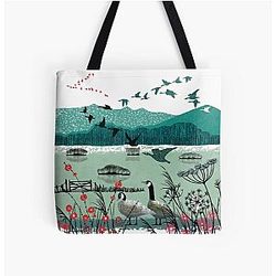 Geese Migrate Over Print Tote Bag
