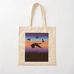 Sunset Geese Cotton Tote Bag