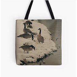 Winter Geese at the Riverside Tote Bag