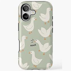 Honk geese light sage green iPhone Tough Case
