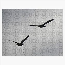 Two Canada Geese in Flight Jigsaw Puzzle