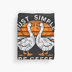 JUST Simple BEGeese: Embrace the White and Orange Goose Life Duvet Cover