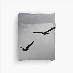 Two Canada Geese in Flight Duvet Cover Becomes: 

Two Canada Geese in Flight Cover