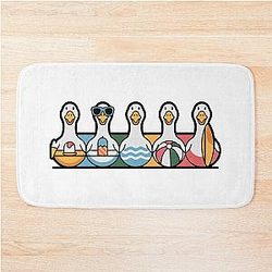 Row of Summer Geese Bath Mat