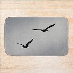 Two Canada Goose in Flight Bath Mat