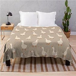 Gaggle of Geese Neutrals Throw Blanket