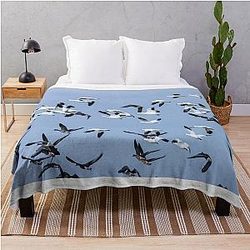 Snow Geese Migration Throw Blanket