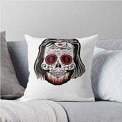 George Kittle Sugar Skull Throw Pillow