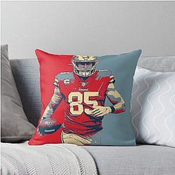 George Kittle Road to Legend Throw Pillow