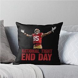 George Kittle National Tight End Day Throw Pillow