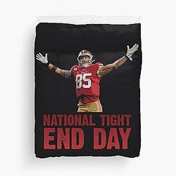 George Kittle National Tight End Day Duvet Cover