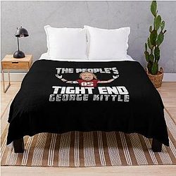 George Kittle Cartoon For San Francisco 49ers Fans Essential Throw Blanket