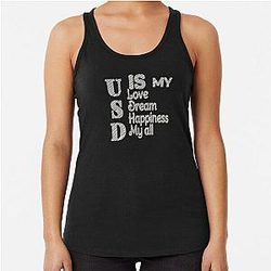 USD is my love, USD is my dream my happiness, George Kittle America Football, San Francisco, Dallas Halloween Racerback Tank Top