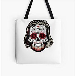 George Kittle Sugar Skull All Over Print Tote Bag