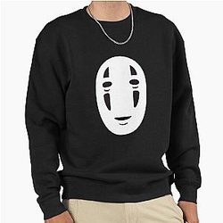 Spirited Away No Face Japanese Kanji Studio Ghibli Inspired Pullover Sweatshirt