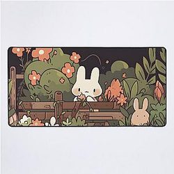 Kawaii Large Mouse Pad, Cute Aesthetic Pastel Japanese Mousepad Ghibli Inspired Desk Mat