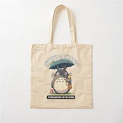 Waiting for the Catbus Lost in the Forest with Totoro My Neighbor Totoro Studio Ghibli Anime Cotton Tote Bag