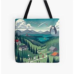 Studio Ghibli Landscape Tote Bag