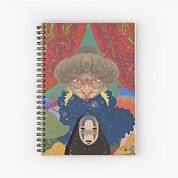 Spirited Away Fanart – Yubaba & No Face Studio Ghibli Tribute Spiral Notebook