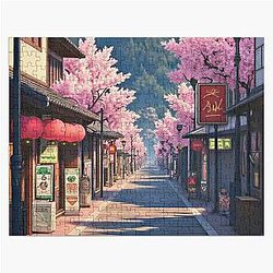 Studio Ghibli Inspired Rural Japanese Street - Peaceful Anime Scenery Jigsaw Puzzle