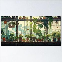 Ghibli Room with Planted Windows Poster