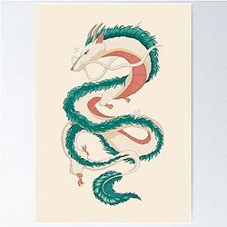 Haku Dragon Spirited Away Ghibli Poster