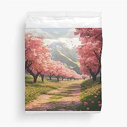 Ghibli Inspired Peach Tree Duvet Cover