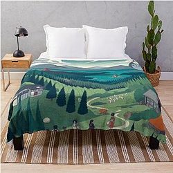 Studio Ghibli Landscape Throw Blanket