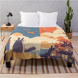 Studio Ghibli Landscape Throw Blanket