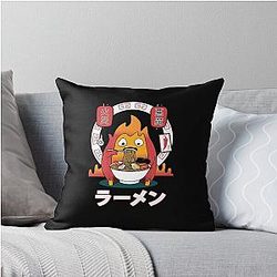 Spicy Calcifer studio ghibli Throw Pillow