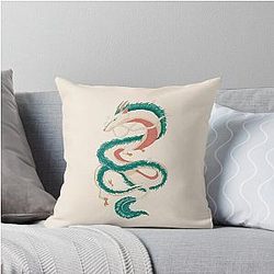 Haku Dragon Spirited Away Ghibli Throw Pillow
