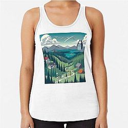 Studio Ghibli Landscape Racerback Tank