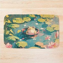 Kawaii Mouse Pad, Koi Pond Mousepad, Cute Frog in the Pond mouse pad, Aesthetic mousepad, Mouse pad anime, Japanese mousepad, Cute desk decor Ghibli Bath Mat