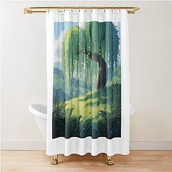 Ghibli Inspired Nature Tree Shower Curtain