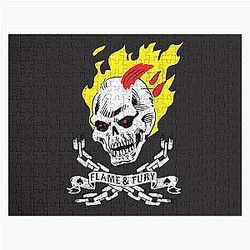 Ghost Rider Skull Flame & Fury Cross Chain Graphic Jigsaw Puzzle