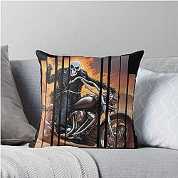 Ghost rider on a motorcycle 2 Throw Pillow