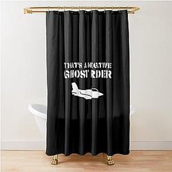 That's a negative ghost design in white Air Force font with Jet Fighter Shower Curtain