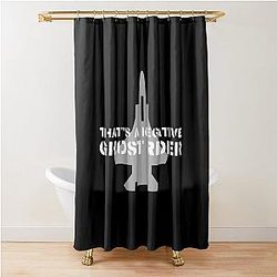 That's a negative ghost rider in air force font with jet fighter Shower Curtain